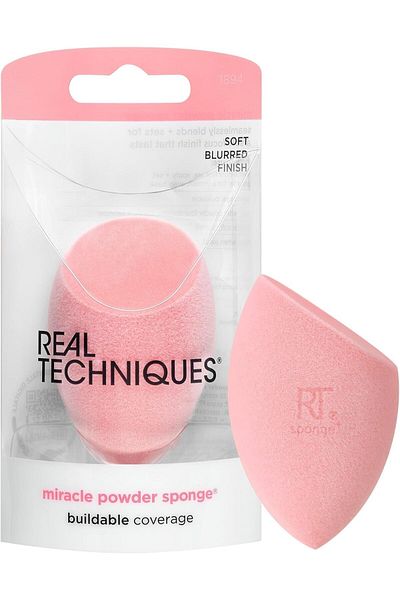 Real Techniques Real Techniques Miracle Powder Sponge, Makeup Blending Sponge For Powder Products, Set Makeup For Na