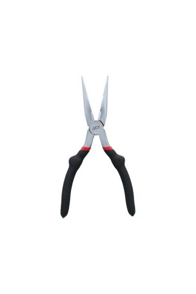 Generic كماشة ACE Ergonomic بمقبض فينيل طويل الأنف باللونين الأسود والفضي مقاس 8 بوصات 81-389