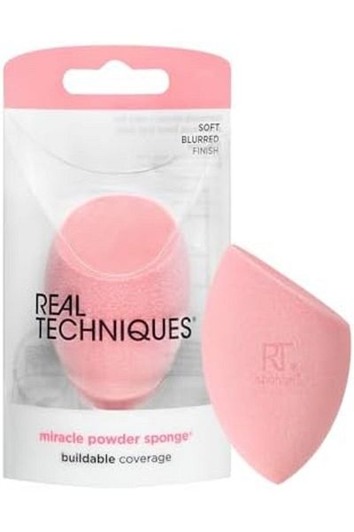 Real Techniques Real Techniques Miracle Powder Sponge, Makeup Blending Sponge For Powder Products, Set Makeup For Na