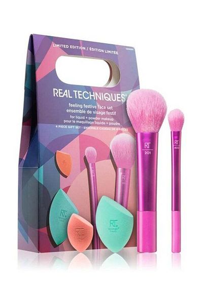 Real Techniques Limited Edition Feeling Festive Face Set - 4 Pcs Multicolour