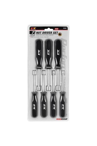 Generic طقم مفك صواميل SAE عالي التحمل من Performance Tool، مكون من 7 قطع، باللونين الأسود والفضي W950