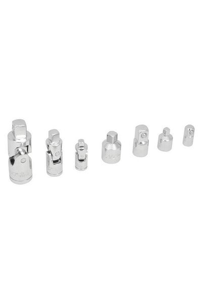 Generic Performance Tool 7-Piece Universal Joint and Adapter Set Silver W30935