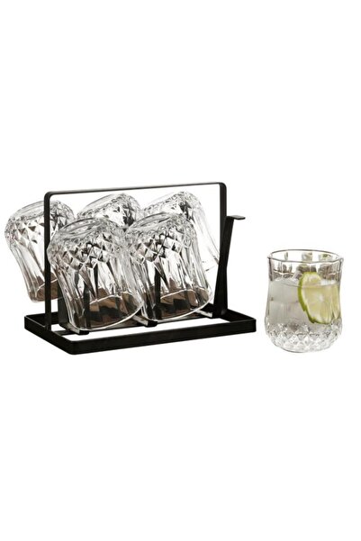 Generic Bien Servi 7-Piece Elegant Design Easy Cleaning Beverage Set Clear and Black