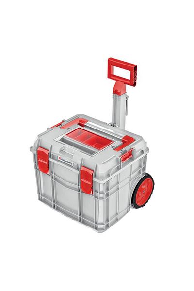 Generic Kistenberg C Block Alu Log 40 Heavy Duty Tool Trolley with Removable Separators Cool Grey and Red