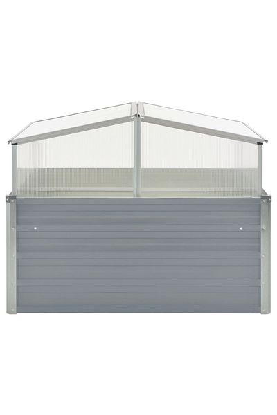 vidaxl دفيئة 100x100x85 سم فولاذ مجلفن رمادي