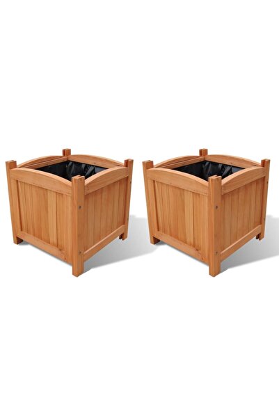 vidaxl Wooden Raised Bed 30 x 30 x 30 cm Set of 2