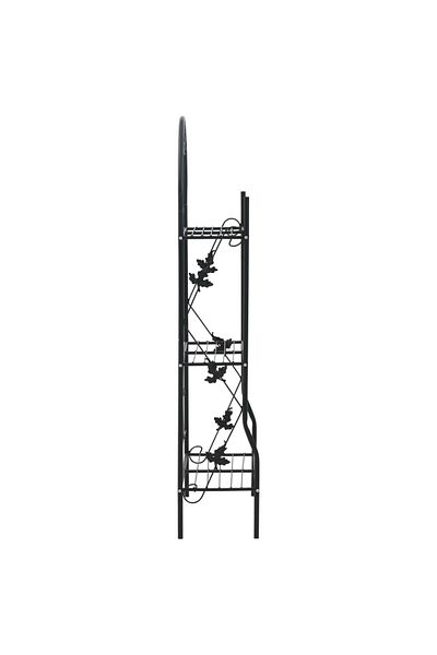 vidaxl رف نباتات ثلاثي الطبقات أسود 52x28x128 سم حديد