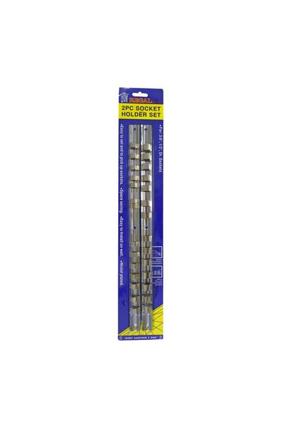 Generic طقم حامل مقبس مطلي بالنيكل من قطعتين من Regal Tools باللون الفضي SHS-3