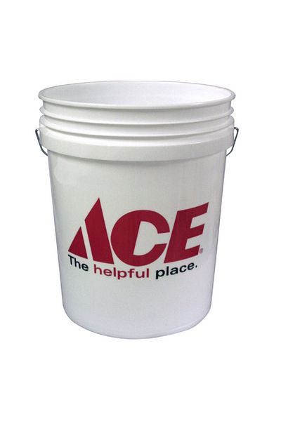 ACE Durable Plastic Long-Lasting Open-Top Bucket White 5 gallon