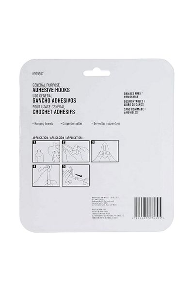 ACE 10-Piece Damage Free General Purpose Adhesive Hook with Strips Clear 2.2 x 3cm