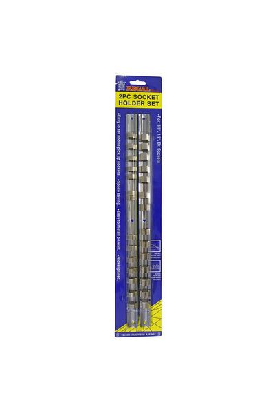 Generic طقم حامل مقبس مطلي بالنيكل من قطعتين من Regal Tools باللون الفضي SHS-3