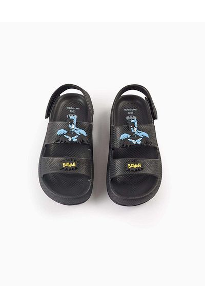 Ziddy Light Rubber Sandals for Boys 'Batman', Black