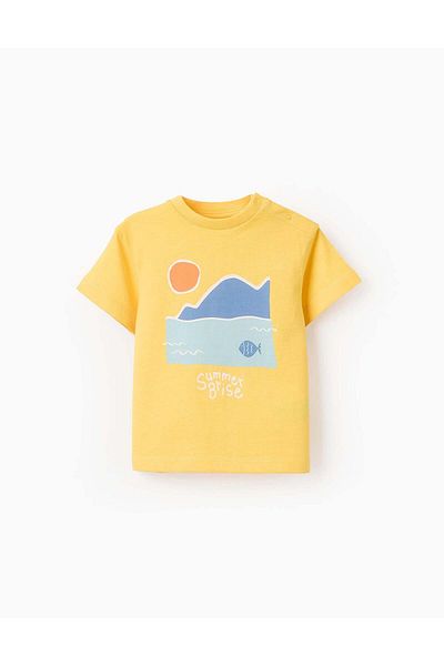Ziddy Cotton T-shirt for Baby Boys 'Summer', Yellow