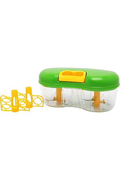 Winsor Twin Onion Chopper, Green - 2 in 1 Manual Vegetable Chopper and Slicer for Onions | Best Mini