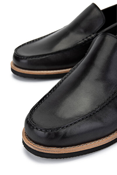 Tamer Tanca Мъжки черни мокасини от естествена кожа