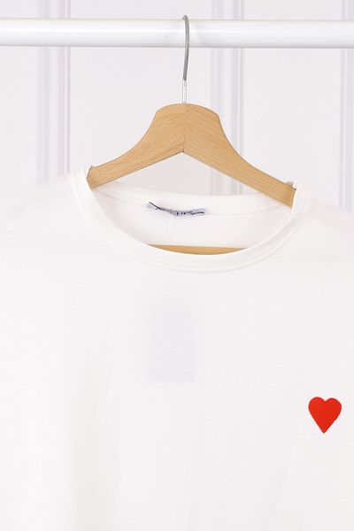 İmajButik Tricou modal cu mânecă scurtă brodat ecru