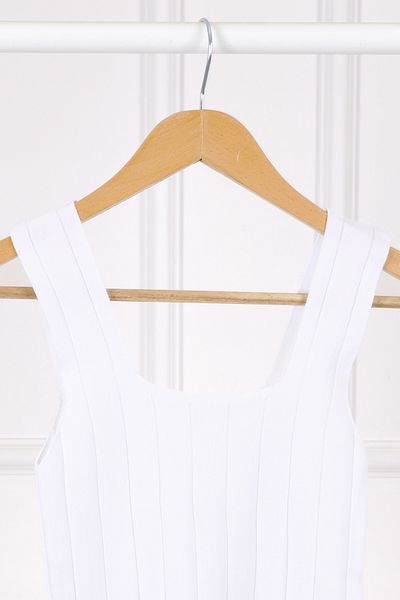 İmajButik Μπλούζα με τετράγωνο γιακά εκρού
