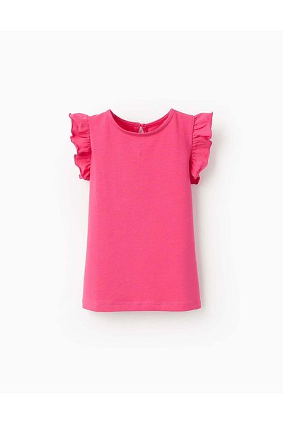 Ziddy Vest Top with Ruffles for Girls, Pink