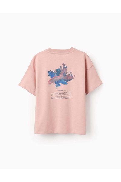 Ziddy T-shirt with Back Print for Boys, Dark Blue