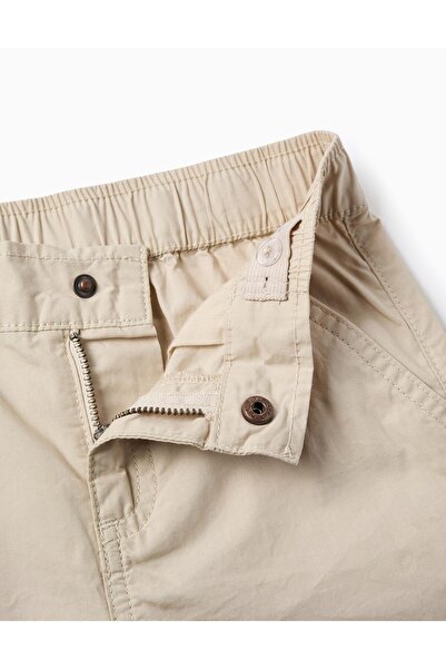 Ziddy Cotton Poplin Shorts for Boys 'Midi', Beige