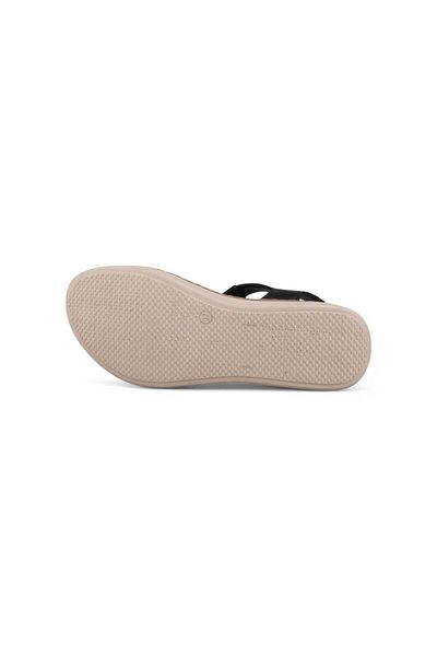 M.P. Women's black daily sandals - black, leather