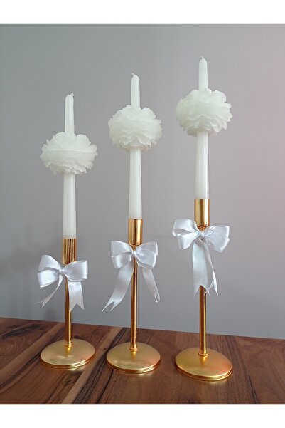 Loş Dükkan 1 Adet Şakayıklı Şamdan ,ortası Çiçekli, Kokulu Şakayık Çiçeği