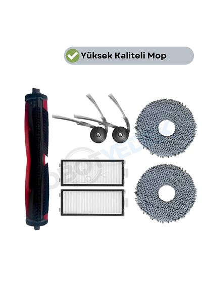 robotyedek Roborock Saros Z70 Compatible Brush Hepa Filter Mop Set-7 Pieces