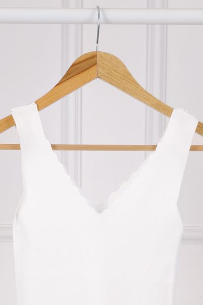 İmajButik Μπλούζα Ecru Mercerized V Neck
