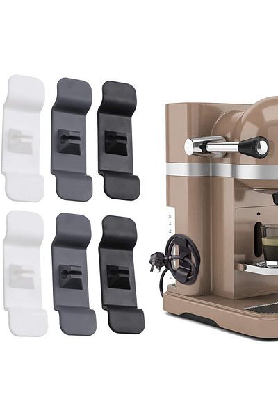 trounistro Set de 6 cleme de cablu Trounistro, plastic, alb/gri/negru, 3 x 1,6 x 10 cm