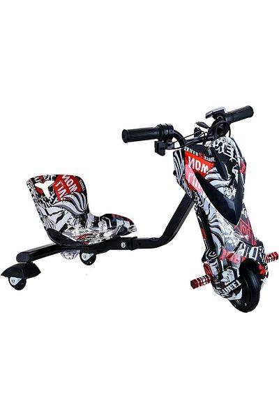 rexa Drifting Electric Scooter, Adjustable Bluetooth 360 Degree 3-Wheel Scooter Drift With Helmet Pad