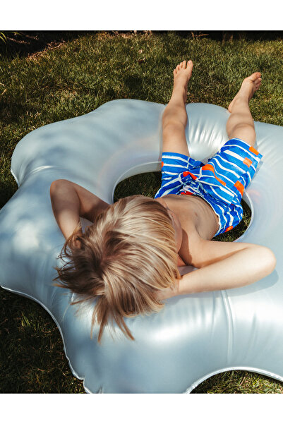 Ziddy Swim Shorts for Boys'You&Me X Graça Paz', Blue/White/Coral