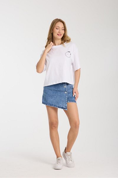 Store 100% cotton high waist button shorts skirt