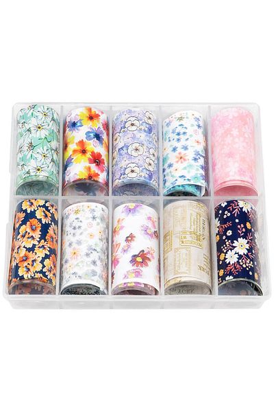 LUXORISE Set of LUXORISE Flower Whisper Transfer Sheets, 10 pcs
