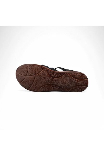M.P. Women's black daily sandals - black, leather