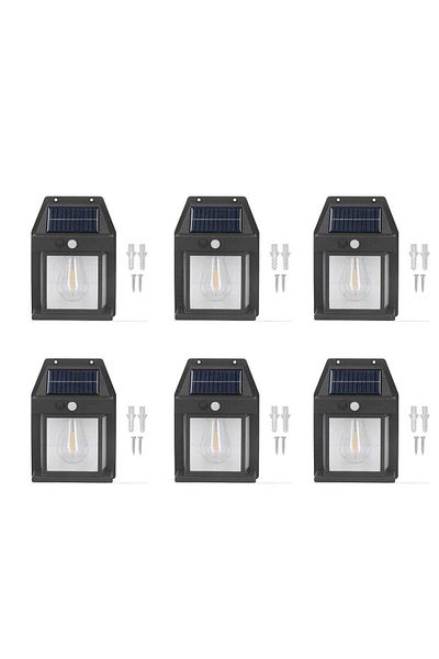 Generic Set of 6 Solar Charging Outdoor Lights for Homes and Gardens with Motion Sensor and 3 Modes