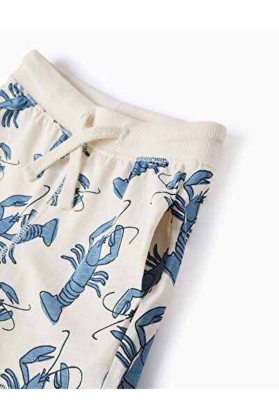 Ziddy Cotton Shorts with Motif for Baby Boys 'Lobster', Beige