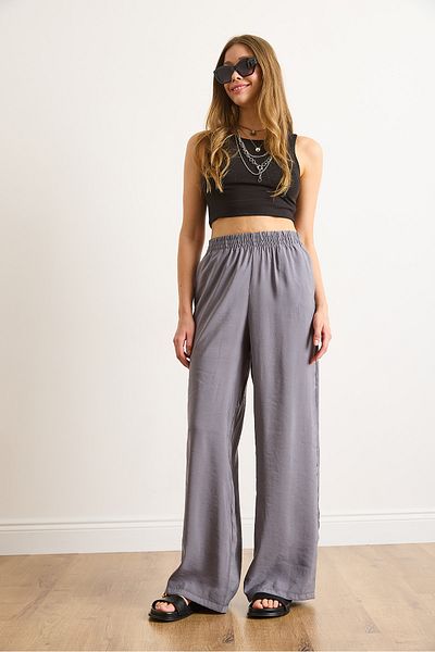 Olalook Γυναικείο Smoked Modal Elastic Waist Flowy Παντελόνι με τσέπες PNT-19000353