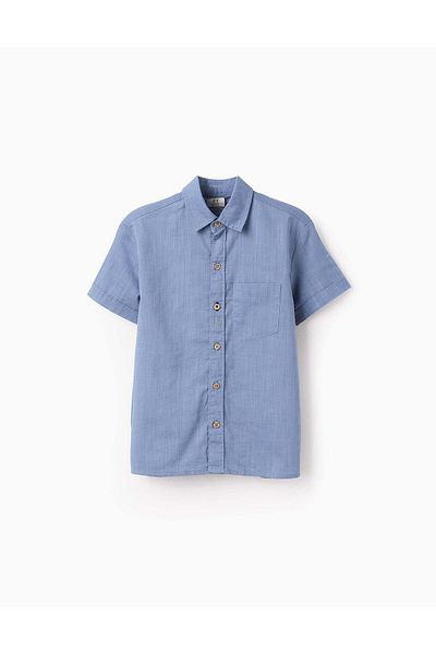 Ziddy Short Sleeve Cotton Shirt for Boys, Blue