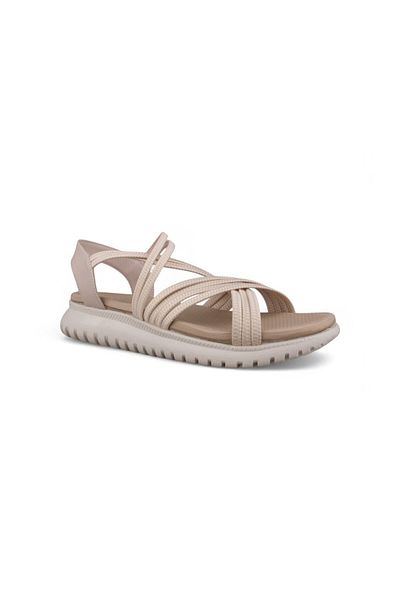 M.P. Women's daily sandals - beige, leather