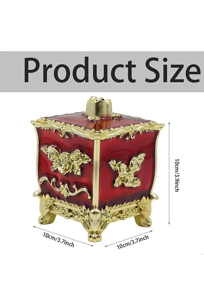 mimzemamz cosmetic organizer, metal/plastic, gold/red, 10 x 10 x 10 cm