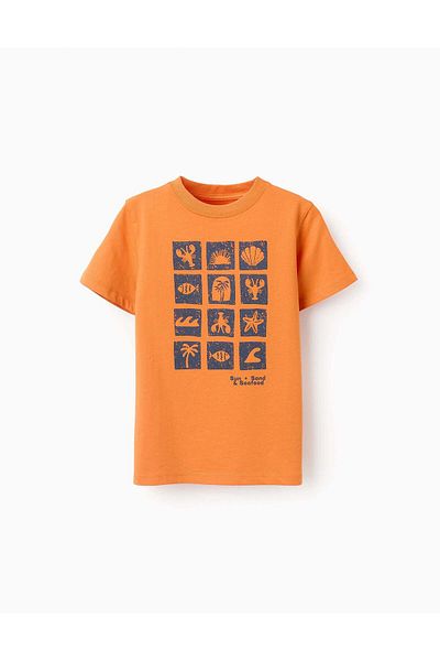 Ziddy Cotton T-shirt for Boys 'Summer', Orange