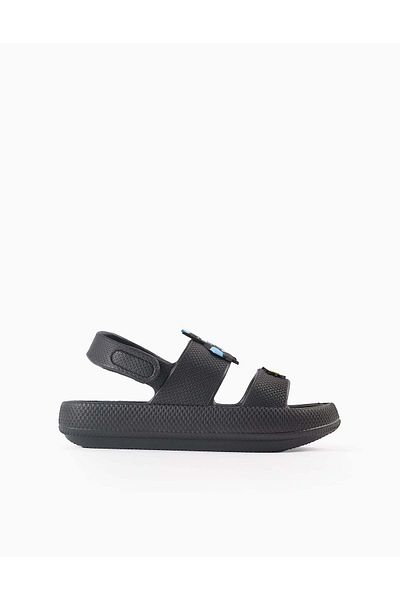 Ziddy Light Rubber Sandals for Boys 'Batman', Black