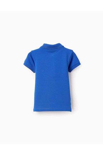 Ziddy Cotton Polo with Embroidery for Baby Boys 'You&Me', Blue