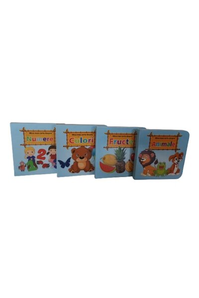 HELLO FRIEND Set 4 Carti cartonate pentru copii, Numere, Culori, Fructe, Anim...