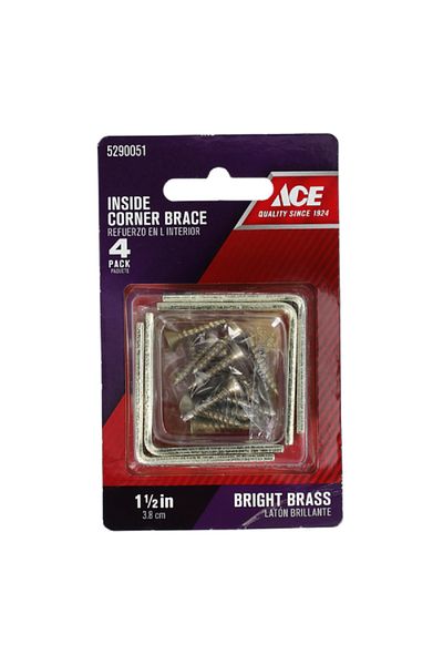 ACE 4-Piece Brass L-Corner Brace Bronze 1.5inch