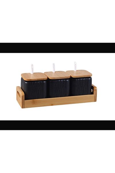 TOHFAT-AL MAIDAH Luxury wooden lid spice storage set