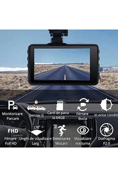 ROHS Set - Cameră auto duală Full HD, BlackBox®, ecran LCD, diagonală de 3 inci, Full HD, rezoluție 1080p,