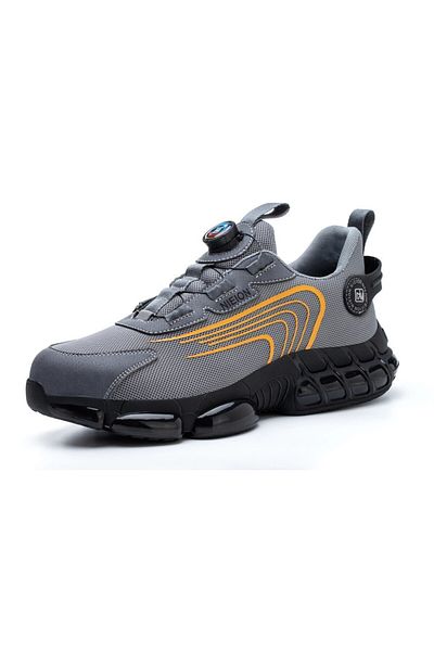 Choice 38 GRAY Rotary Buckle Work Sneakers Protective Shoes Safety Industrial Puncture-Proof Anti-smash Ste
