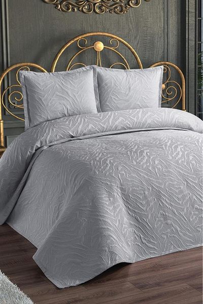Çeyiz Diyarı Ultrasonic Quilted Fenomen Double Bedspread Gray