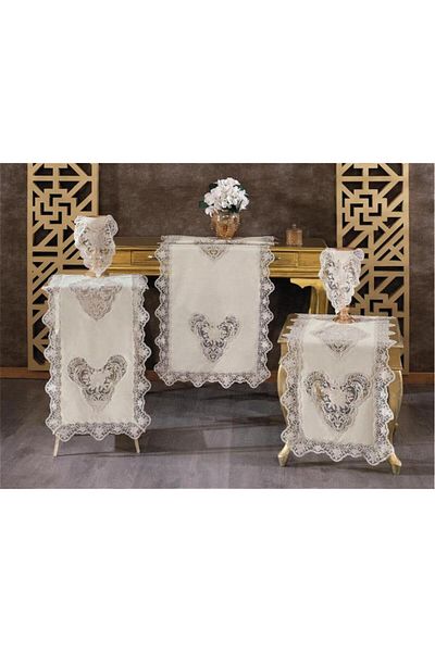 Çeyiz Diyarı Комплект за хол от 5 части Katre Linen, капучино